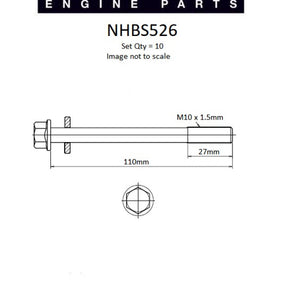 Head Bolt Set NISSAN K21/K25 FORKLIFT NHBS526 - NASON