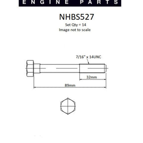 Head Bolt Set HOLDEN 149/161/173/179/186/202 NHBS527 - NASON