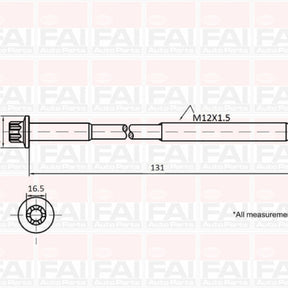 Head Bolt Set NISSAN RENAULT M9R 16V DOHC NHBS528 - FAI
