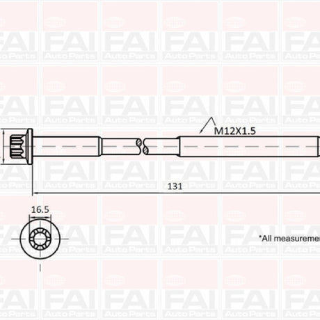 Head Bolt Set NISSAN RENAULT M9R 16V DOHC NHBS528 - FAI