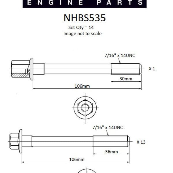 Head Bolt Set FORD 3.3L X FLOW ALLOY NHBS535 - NASON