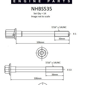 Head Bolt Set FORD 3.3L X FLOW ALLOY NHBS535 - NASON