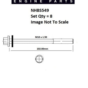 Head Bolt Set SUZUKI G10 1992 1944 NHBS549 - ENGINE PRO