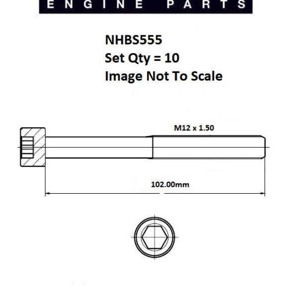 Head Bolt Set ISUZU 4EC1 4EC1T 4EE1 4EE1T NHBS555 - FAI