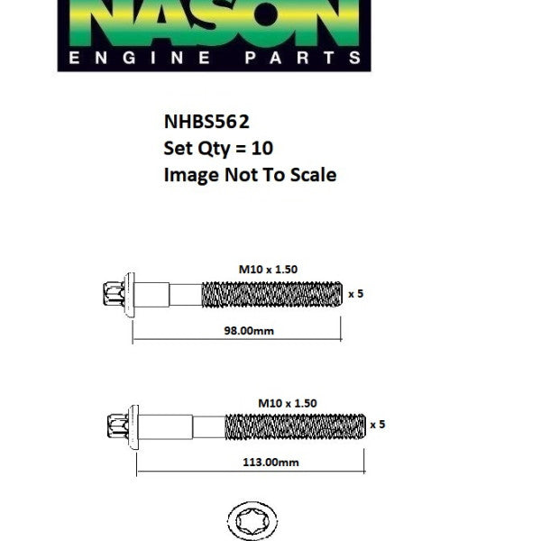 Head Bolt Set RENAULT E7F E6F NHBS562 - FAI