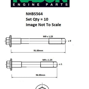Head Bolt Set FIAT NHBS564 - FAI