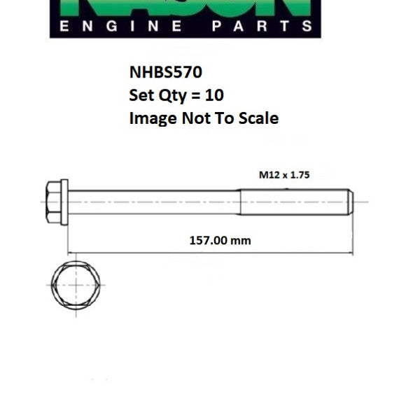 Head Bolt Set VOLVO B4204S B4184 NHBS570 - NASON