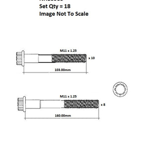 Head Bolt Set TOYOTA 1CDFTV NHBS583 - FAI