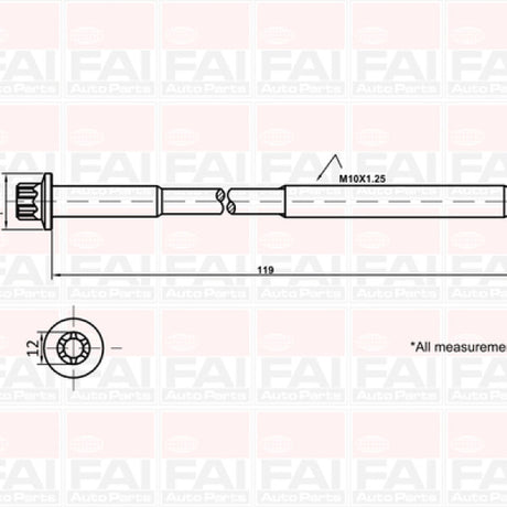 Head Bolt Set FIAT 169A 199B NHBS586 - FAI