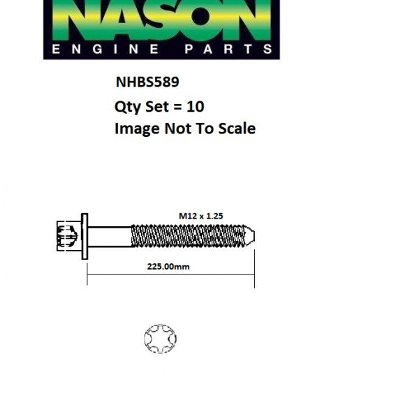 Head Bolt Set FIAT 937A 939A Z19DT NHBS589 - FAI