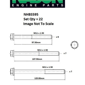 Head Bolt Set CITROEN/PEUGEOT XD2 XD3 NHBS595 - PAYEN