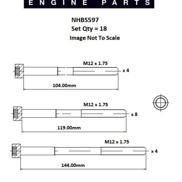 Head Bolt Set MERCEDES BENZ OM616 NHBS597 - PAYEN