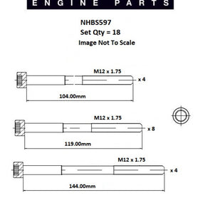 Head Bolt Set MERCEDES BENZ OM616 NHBS597 - PAYEN