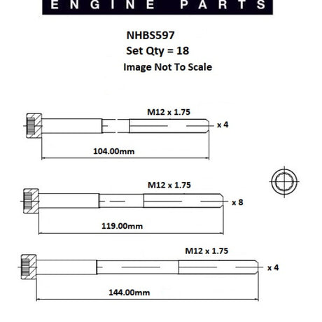 Head Bolt Set MERCEDES BENZ OM616 NHBS597 - PAYEN
