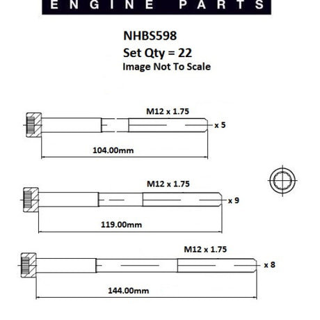 Head Bolt Set MERCEDES BENZ OM617.912 NHBS598 - PAYEN