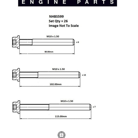 Head Bolt Set MERCEDES BENZ OM603 NHBS599 - PAYEN