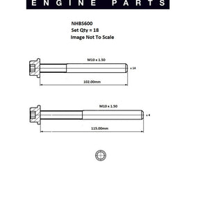 Head Bolt Set MERCEDES BENZ OM615.912 NHBS600 - PAYEN