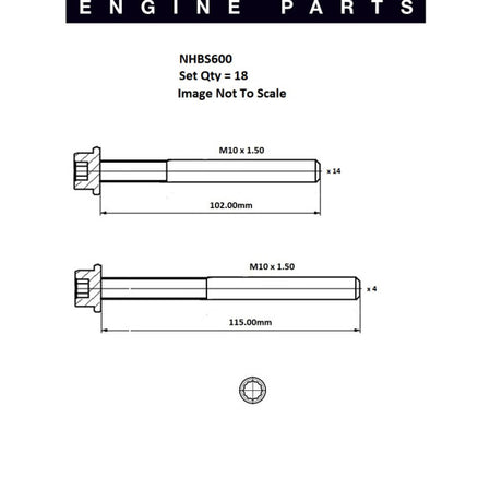 Head Bolt Set MERCEDES BENZ OM615.912 NHBS600 - PAYEN
