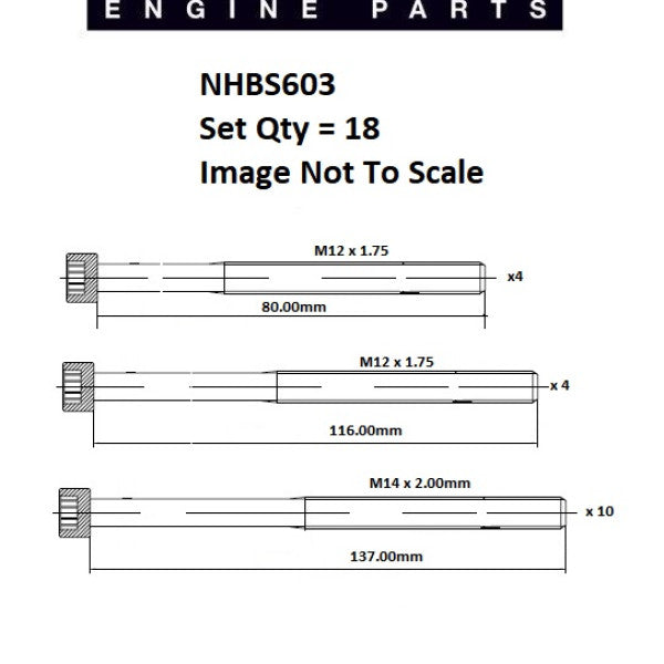 Head Bolt Set LANDROVER VM492 NHBS603 - PAYEN