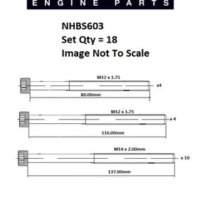 Head Bolt Set LANDROVER VM492 NHBS603 - PAYEN