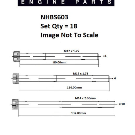 Head Bolt Set LANDROVER VM492 NHBS603 - PAYEN
