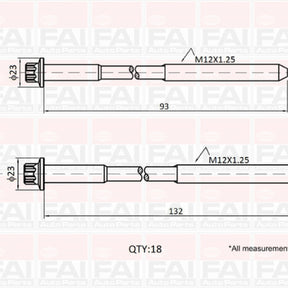Head Bolt Set HYUNDAI J3 NHBS613 - FAI