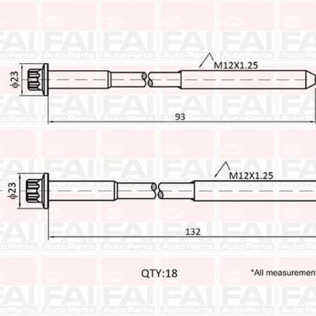 Head Bolt Set HYUNDAI J3 NHBS613 - FAI