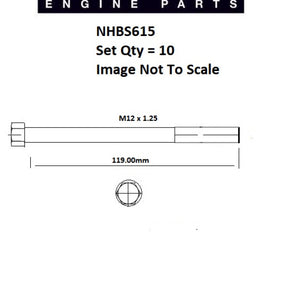 Head Bolt Set Mitsubishi 4G54 SOHC 8V NHBS615 - ENGINE PRO