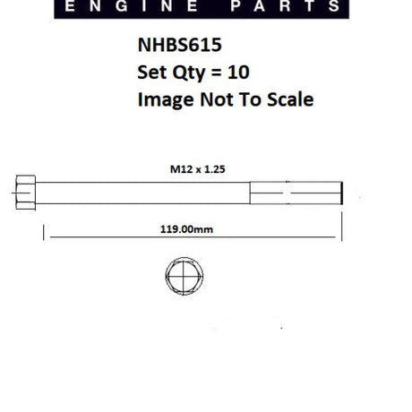 Head Bolt Set Mitsubishi 4G54 SOHC 8V NHBS615 - ENGINE PRO