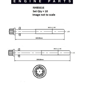 Head Bolt Set HONDA F20A4 F20A6 F22A3 H22/23 NHBS616 - Nason