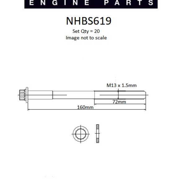 Head Bolt Set TOYOTA 1VD-FTV DIESEL NHBS619 - NASON