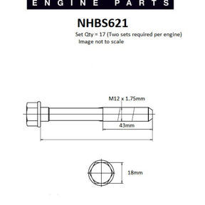 Head Bolt Set CHEVROLET 6.2L 6.5L DIESEL V8 NHBS621 - NASON