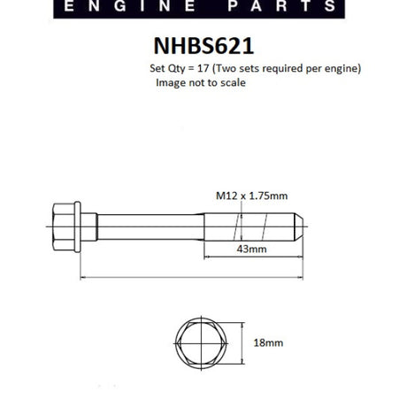 Head Bolt Set CHEVROLET 6.2L 6.5L DIESEL V8 NHBS621 - Nason