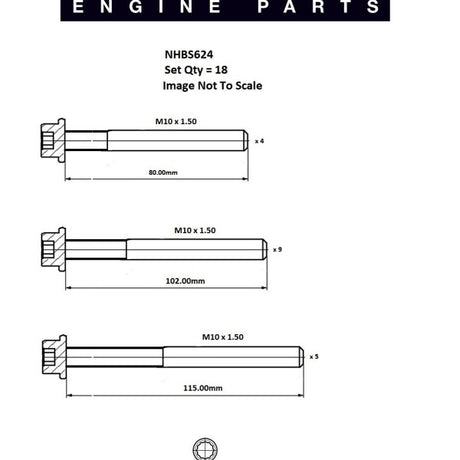 Head Bolt Set MERCEDES BENZ OM601 DIESEL NHBS624 - Nason