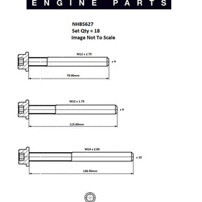 Head Bolt Set JEEP ENC VM 2.5L OHV DIESEL NHBS627 - FAI
