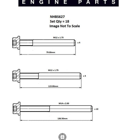 Head Bolt Set JEEP ENC VM 2.5L OHV DIESEL NHBS627 - FAI