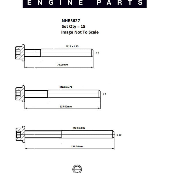Head Bolt Set JEEP ENC VM 2.5L OHV DIESEL NHBS627 - FAI