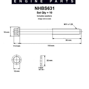 Head Bolt Set MITSUBISHI 4D68 4D68T NHBS631 - NASON