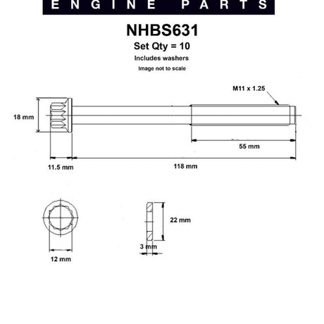 Head Bolt Set MITSUBISHI 4D68 4D68T NHBS631 - Nason