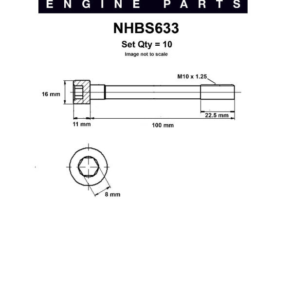 Head Bolt Set MITSUBISHI 4G15 4G32 4G37 NHBS633 - NASON