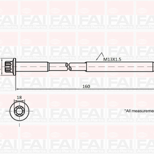 Head Bolt Set FORD LANDROVER 276DT 306DT NHBS638 - FAI
