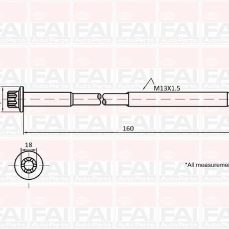 Head Bolt Set FORD LANDROVER 276DT 306DT NHBS638 - FAI