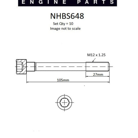 Head Bolt Set MITSUBISHI 4G63 4G64 12MM NHBS648 - Nason