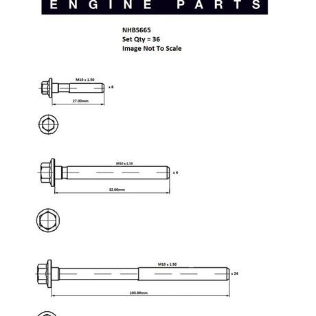Head Bolt Set CHEVROLET 8.1L V8 NHBS665 - ENGINE PRO