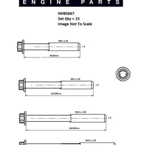 Head Bolt Set MITSUBISHI 4P10 IVECO F1CE NHBS667 - FAI