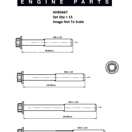 Head Bolt Set MITSUBISHI 4P10 IVECO F1CE NHBS667 - FAI