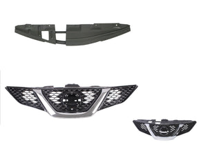 Front Grille (Black/Chromed) Nissan Qashqai J11 2014 - 2017 NSQQ-GRI-03F - Sterling