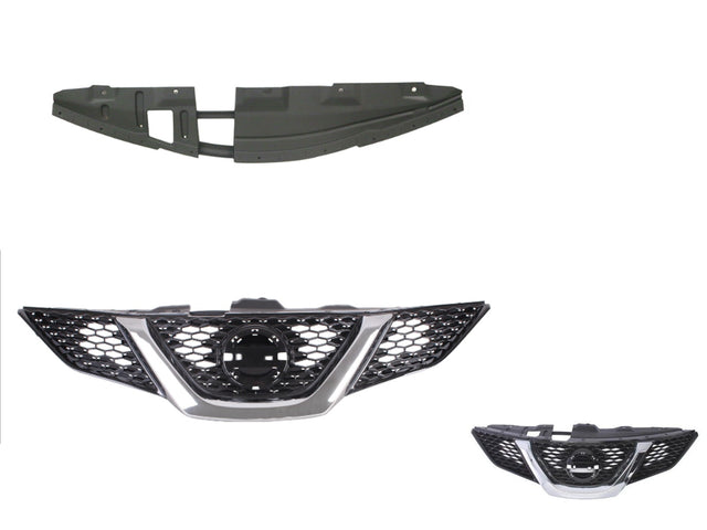 Front Grille (Black/Chromed) Nissan Qashqai J11 2014 - 2017 NSQQ-GRI-03F - Sterling