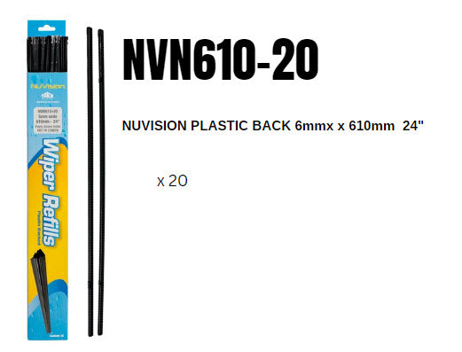 Nuvision Refill Plastic Back 6MM X 610MM 24" (Pack OF 20) NVN610-20 - Trico | Universal Auto Spares