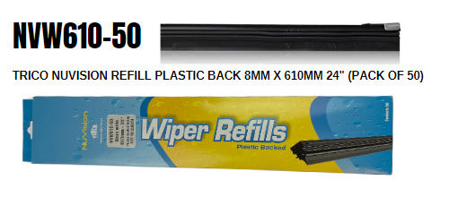 Nuvision Refill Plastic Back 8MM X 610MM 24" (Pack OF 50) NVW610-50 - Trico | Universal Auto Spares